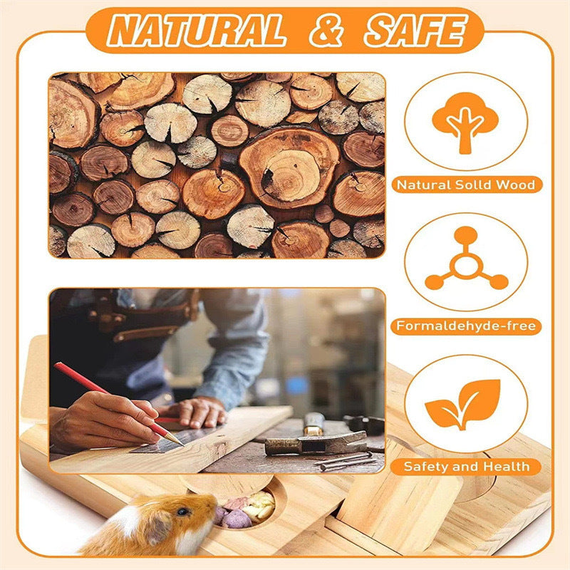 Enhance Your Hamster's Eating Experience with Our Wooden Feeder